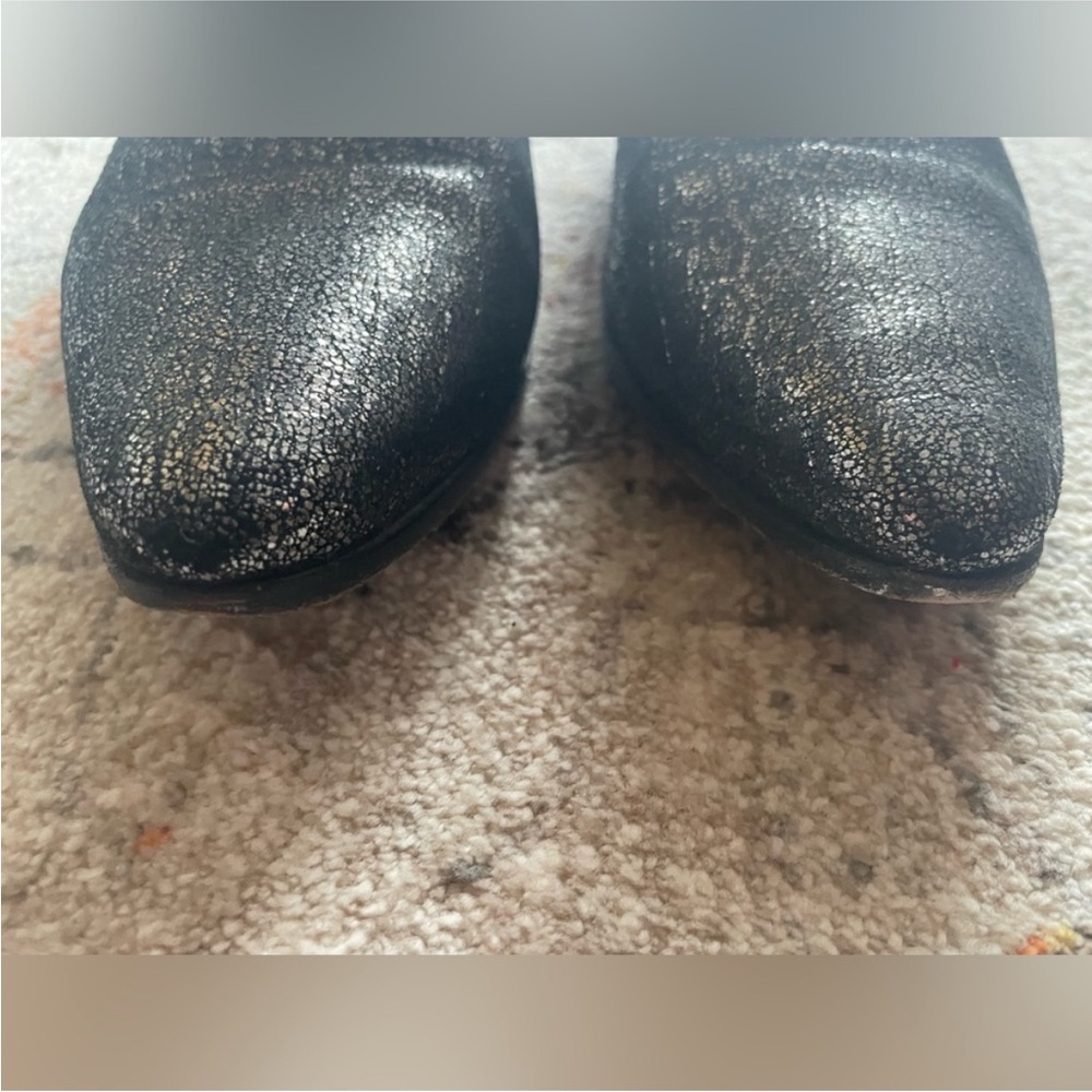 Saint Laurent Wyatt Silver Crocodile Embossed Ankle Boots 36.5 US 6.5 - Picture 8 of 8